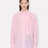 Oversized-Hemd mit Schleife aus Seidenmischung
