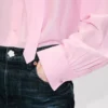Oversized-Hemd mit Schleife aus Seidenmischung