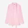 Oversized-Hemd mit Schleife aus Seidenmischung