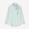 Oversized-Hemd mit Schleife aus Stone Bleach Chambray