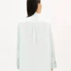 Oversized-Hemd mit Schleife aus Stone Bleach Chambray