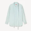 Oversized-Hemd mit Schleife aus Stone Bleach Chambray