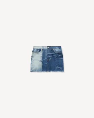 Patchwork-Minirock aus japanischem Denim