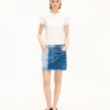 Patchwork-Minirock aus japanischem Denim Patchwork-Minirock aus japanischem Denim