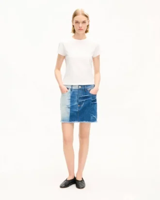 Patchwork-Minirock aus japanischem Denim