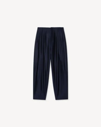 Plisseehose aus Schurwolle und Seide