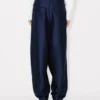 Plisseehose aus Schurwolle und Seide
