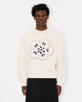 Pullover mit „Boke Flower“-Stickerei aus Wolle