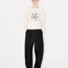 Pullover mit „Boke Flower“-Stickerei aus Wolle