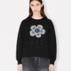 Sweatshirt mit „Boke Flower“-Stickerei aus Baumwolle