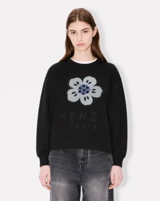 Sweatshirt mit „Boke Flower“-Stickerei aus Baumwolle