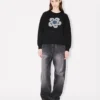 Sweatshirt mit „Boke Flower“-Stickerei aus Baumwolle