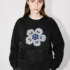 Sweatshirt mit „Boke Flower“-Stickerei aus Baumwolle