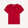T-Shirt aus Baumwolle mit „Boke Flower“-Stickerei