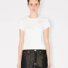 T-Shirt aus Baumwolle mit „Boke Flower“-Stickerei