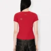 T-Shirt aus Baumwolle mit „Boke Flower“-Stickerei