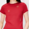T-Shirt aus Baumwolle mit „Boke Flower“-Stickerei