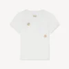 T-Shirt aus Baumwolle mit „Boke Flower“-Stickerei