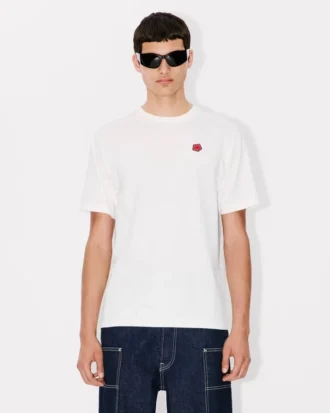 T-Shirt mit „Boke Flower“-Stickerei aus Baumwolle
