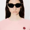 T-Shirt mit „Boke Flower“-Stickerei aus Baumwolle