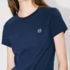 T-Shirt mit „Boke Flower“-Stickerei aus Baumwolle
