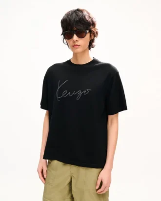 T-Shirt mit „Kenzo Signature“-Stickerei aus Merinowolle