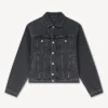 Truckerjacke mit „Boke Flower“-Stickerei aus japanischem Denim