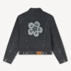 Truckerjacke mit „Boke Flower“-Stickerei aus japanischem Denim