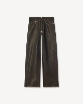 Weit geschnittene Jeans mit Umschlag aus japanischem Denim