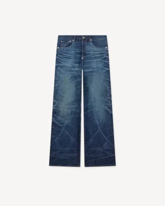 Weit geschnittene Jeans mit Umschlag aus japanischem Denim