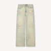 Weit geschnittene Jeans mit Umschlag aus japanischem Denim