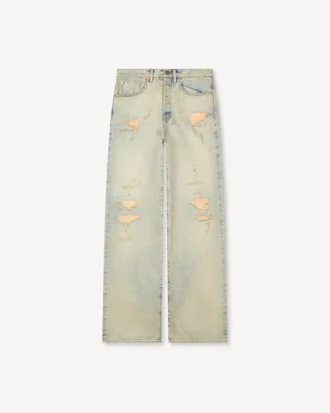 Weit geschnittene Jeans mit Umschlag aus japanischem Denim