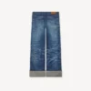 Weit geschnittene Jeans mit Umschlag aus japanischem Denim
