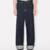 Weit geschnittene Jeans mit Umschlag aus japanischem Denim