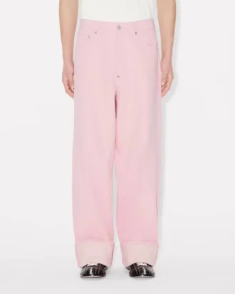 Weit geschnittene Jeans mit Umschlag aus japanischem Denim