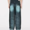 Weit geschnittene Jeans mit Umschlag aus japanischem Denim