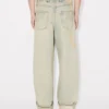 Weit geschnittene Jeans mit Umschlag aus japanischem Denim