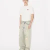 Weit geschnittene Jeans mit Umschlag aus japanischem Denim