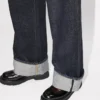 Weit geschnittene Jeans mit Umschlag aus japanischem Denim