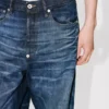 Weit geschnittene Jeans mit Umschlag aus japanischem Denim