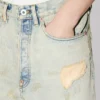 Weit geschnittene Jeans mit Umschlag aus japanischem Denim