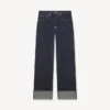 Weit geschnittene Jeans mit Umschlag aus japanischem Denim