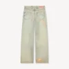 Weit geschnittene Jeans mit Umschlag aus japanischem Denim