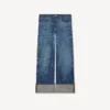 Weit geschnittene Jeans mit Umschlag aus japanischem Denim