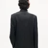 Zweireihige, taillierte Kimono-Jacke aus Schurwolle