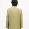 Zweireihige, taillierte Kimono-Jacke aus Schurwolle