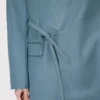 Zweireihige, taillierte Kimono-Jacke aus Schurwolle