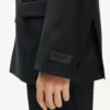 Zweireihige, taillierte Kimono-Jacke aus Schurwolle