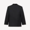 Zweireihige, taillierte Kimono-Jacke aus Schurwolle